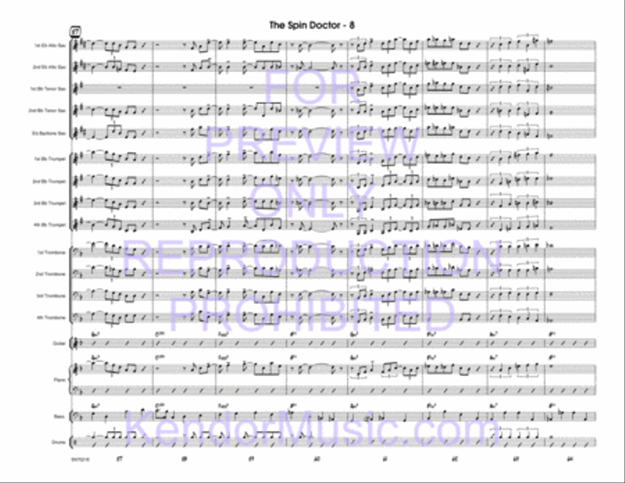 Sorry, Wrong Number (Full Score) Jazz Ensemble scores gallery preview page 9