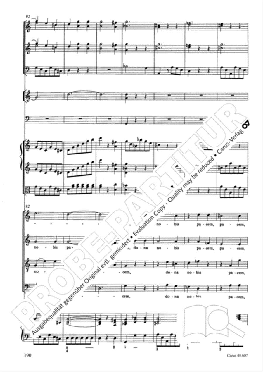 Mass in time of war (Missa in tempore belli) 4-Part scores gallery preview page 199