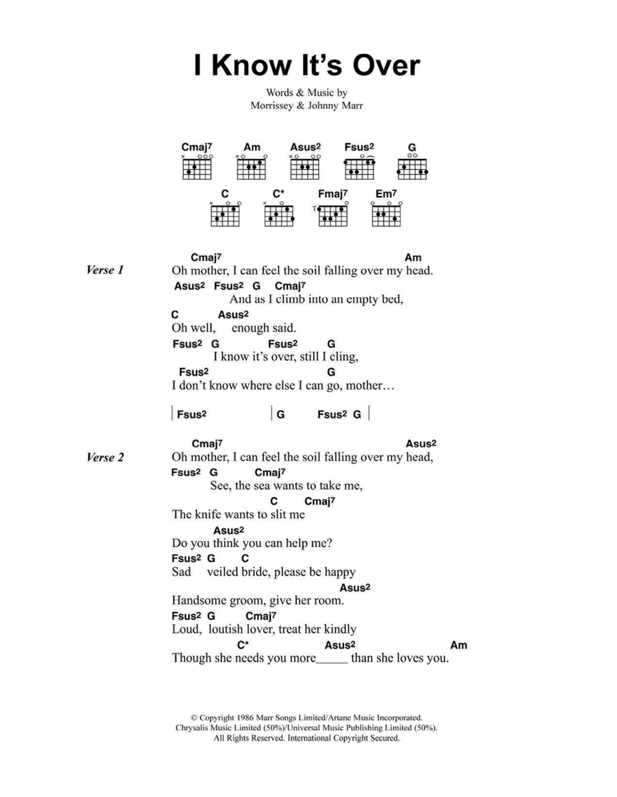 I Know It's Over Easy Guitar scores gallery preview page 1