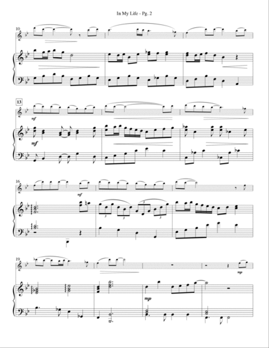 In My Life Flute Solo scores gallery preview page 2