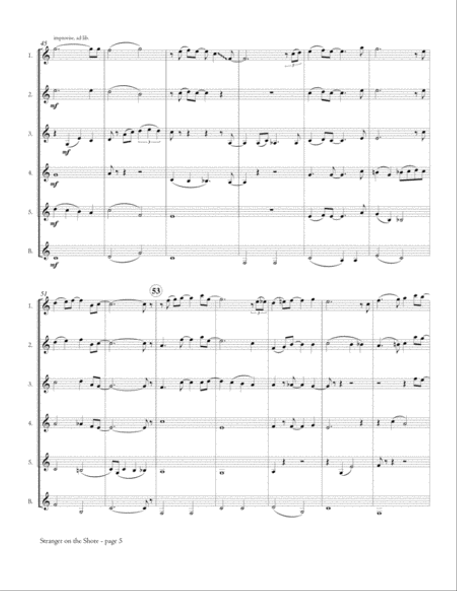 Stranger On The Shore Woodwind Ensemble scores gallery preview page 6