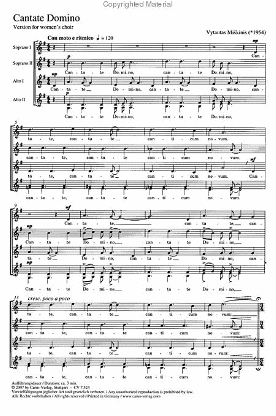 Cantate Domino (Singet dem Herrn) Women's Choir scores gallery preview page 2