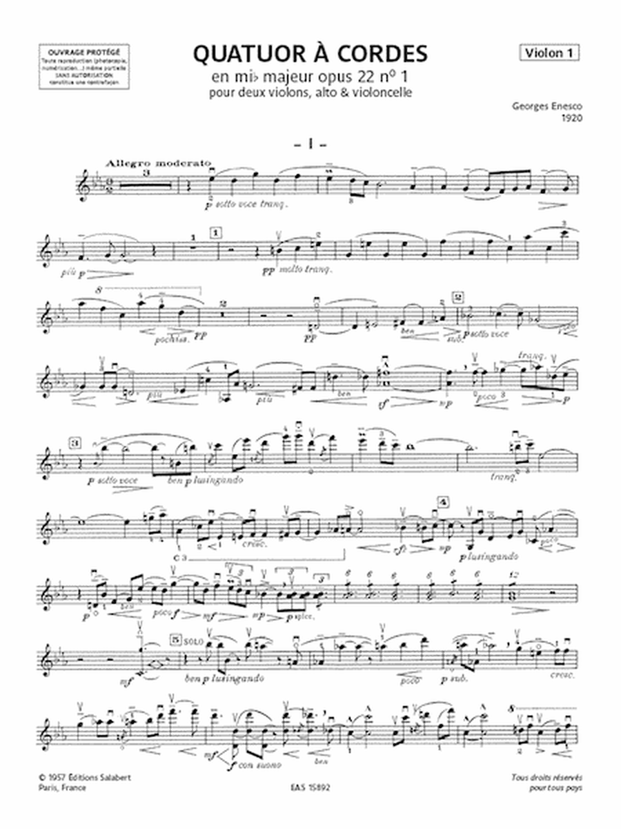 String Quartet in E-Flat Major, Op. 22, No. 1