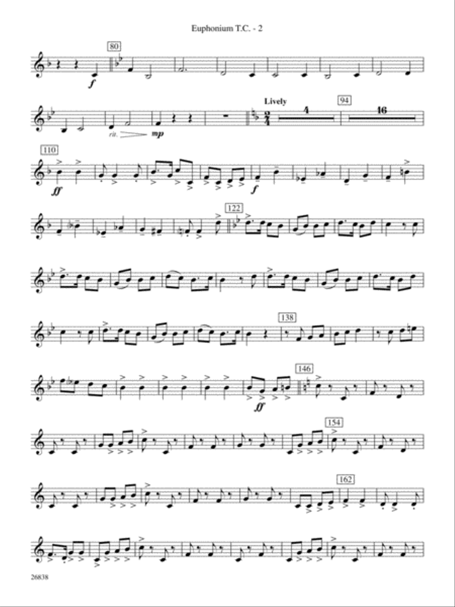 River Songs of the South: Baritone T.C. Concert Band scores gallery preview page 2