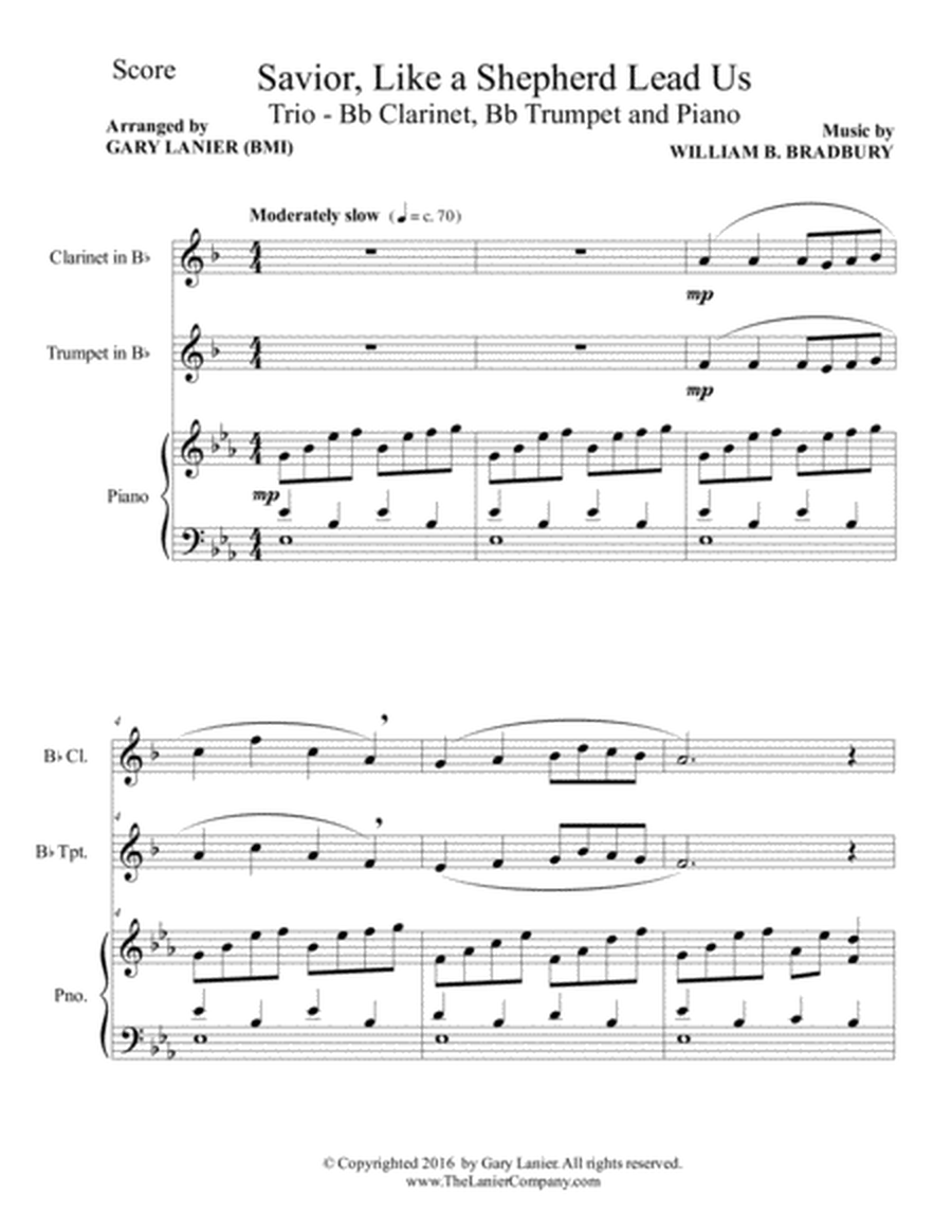 SAVIOR, LIKE A SHEPHERD LEAD US (Trio – Bb Clarinet, Bb Trumpet & Piano with Parts) image number null