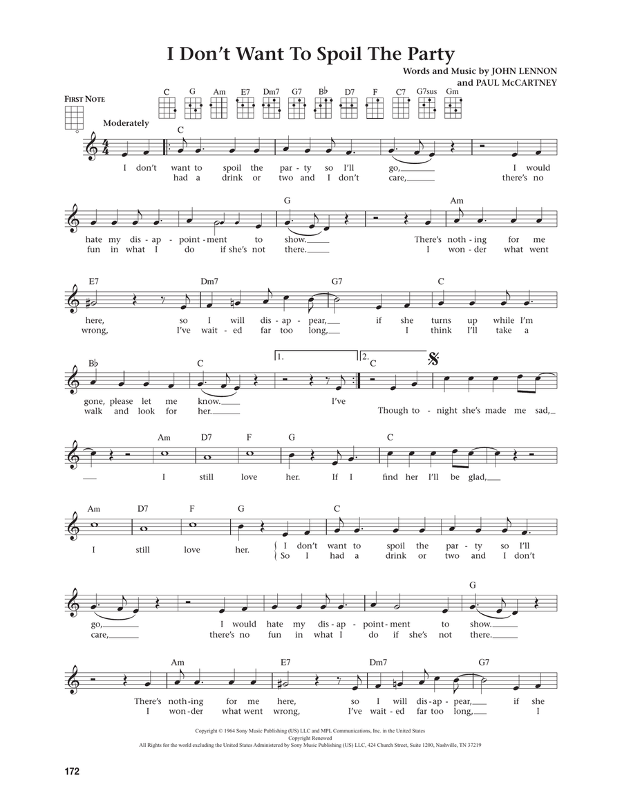I Don't Want To Spoil The Party (from The Daily Ukulele) (arr. Jim Beloff) Ukulele scores gallery preview page 1