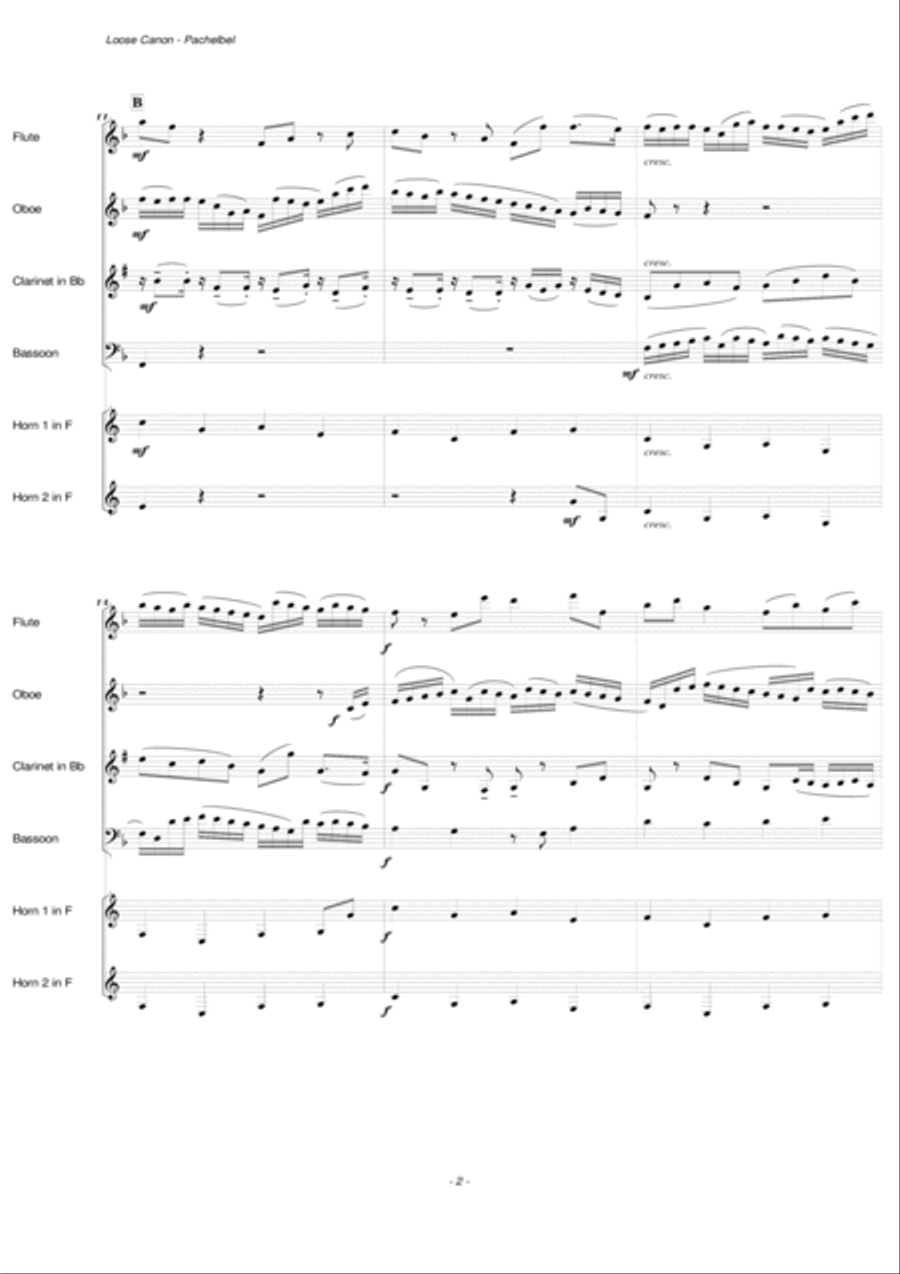 Loose Canon (Wind Sextet) Woodwind Ensemble scores gallery preview page 3