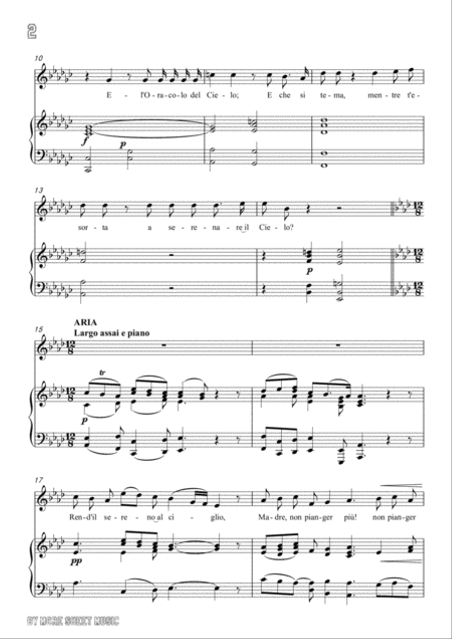 Handel-Rasserena,o Madre…Rend'il sereno al ciglio in e flat minor,for Voice and Piano Voice Solo scores gallery preview page 4