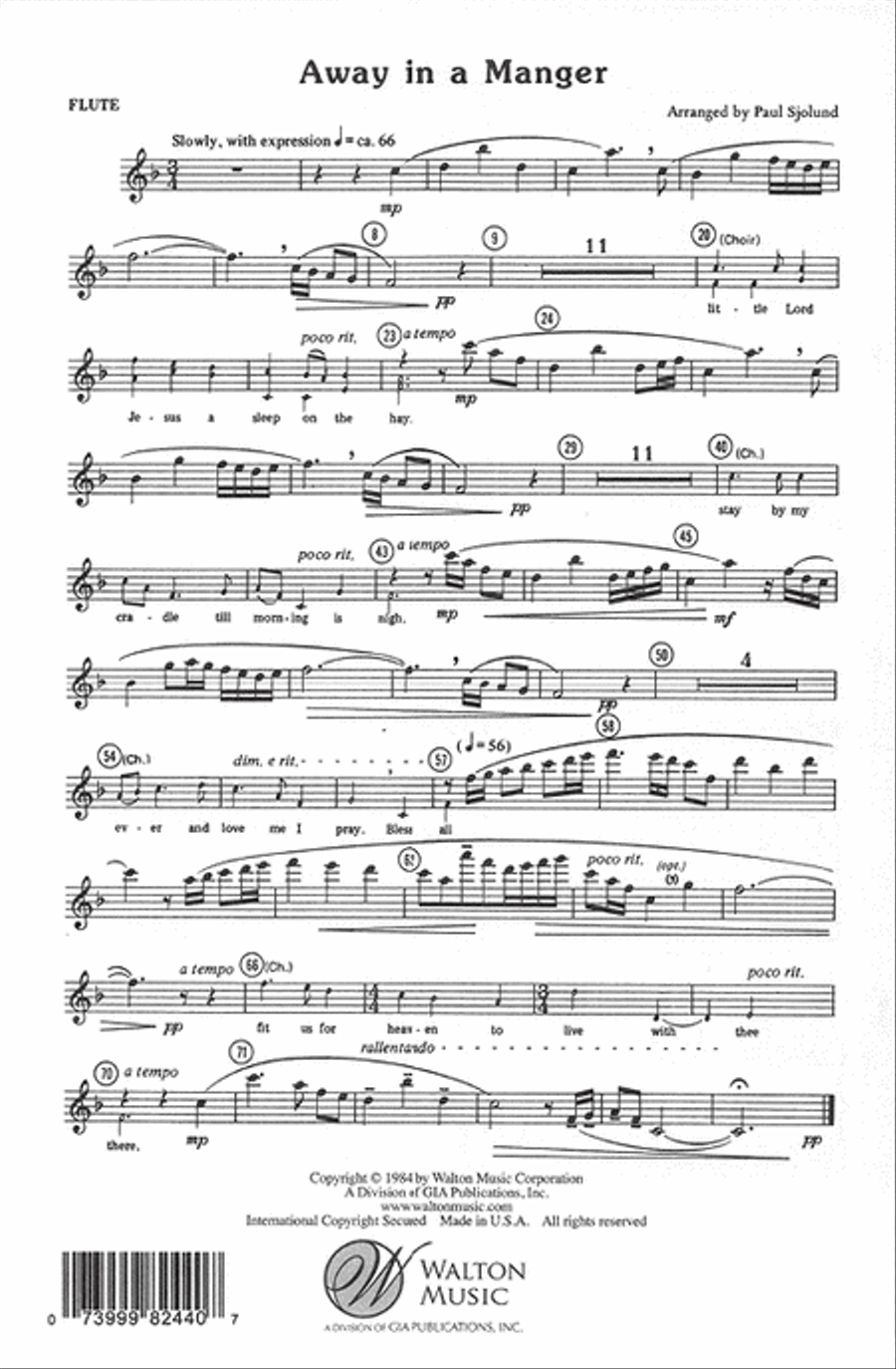 Away in a Manger - SATB 4-Part scores gallery preview page 8