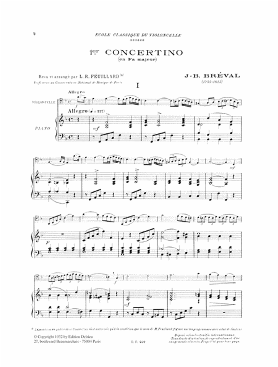 Concertino No. 1 en Fa maj. Piano Accompaniment scores gallery preview page 2