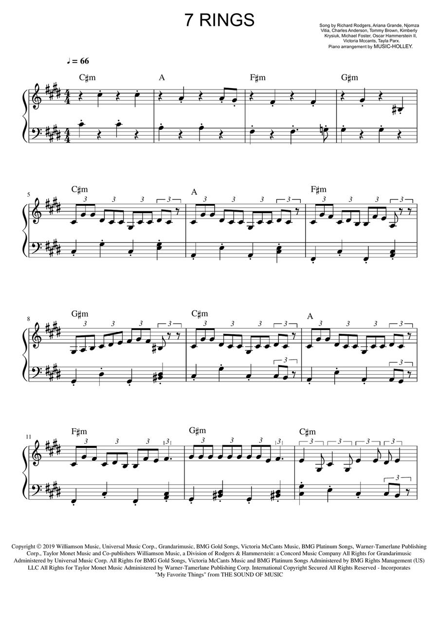 7 Rings by Ariana Grande Small Ensemble Digital Sheet Music Sheet Music Plus