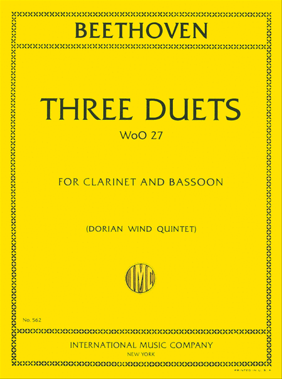 Three Duets for Clarinet & Bassoon (WoO.27) Woodwind Duet scores gallery preview page 1