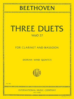 Book cover for Three Duets for Clarinet & Bassoon (WoO.27)