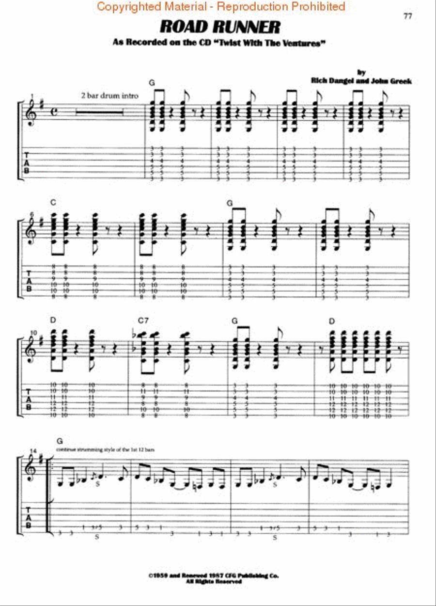 The Ventures – Pipeline Electric Guitar scores gallery preview page 4