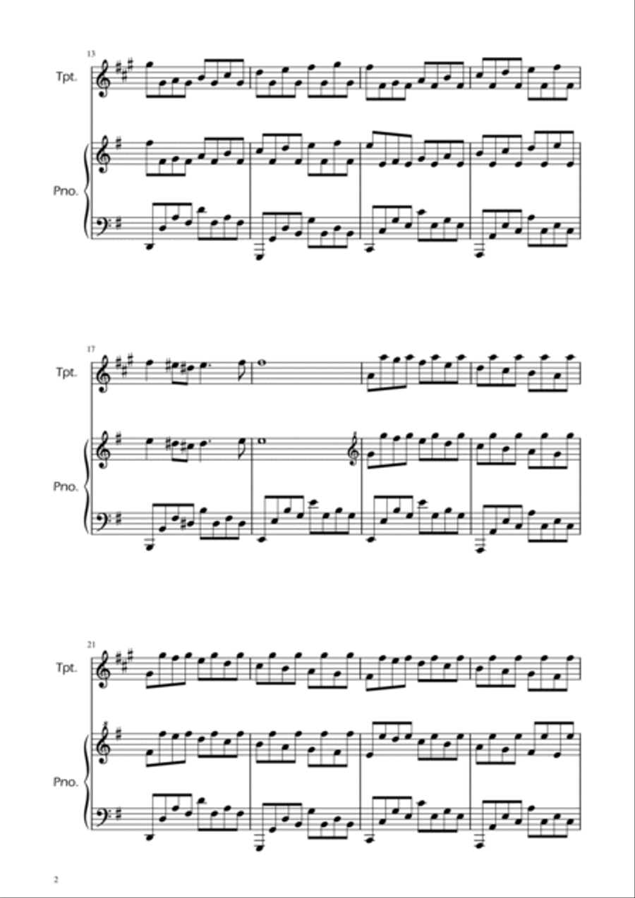 Passacaglia - Handel/Halvorsen - Trumpet Solo w/ Piano Chamber Music scores gallery preview page 2