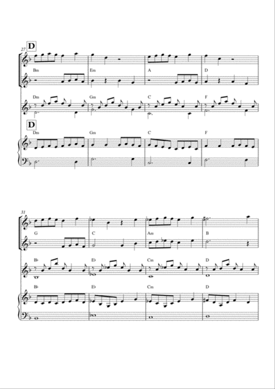 Melodious Instrumental Interlude 2'01 in F for 2 flutes, guitar and/or piano by Simon Peberdy image number null
