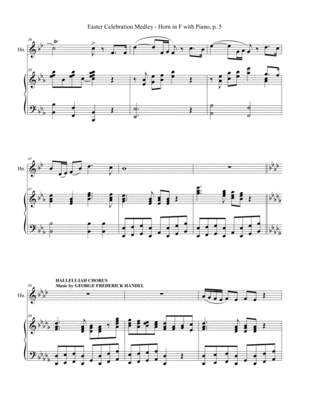 EASTER CELEBRATION MEDLEY (for Horn in F and Piano with Horn Part) image number null