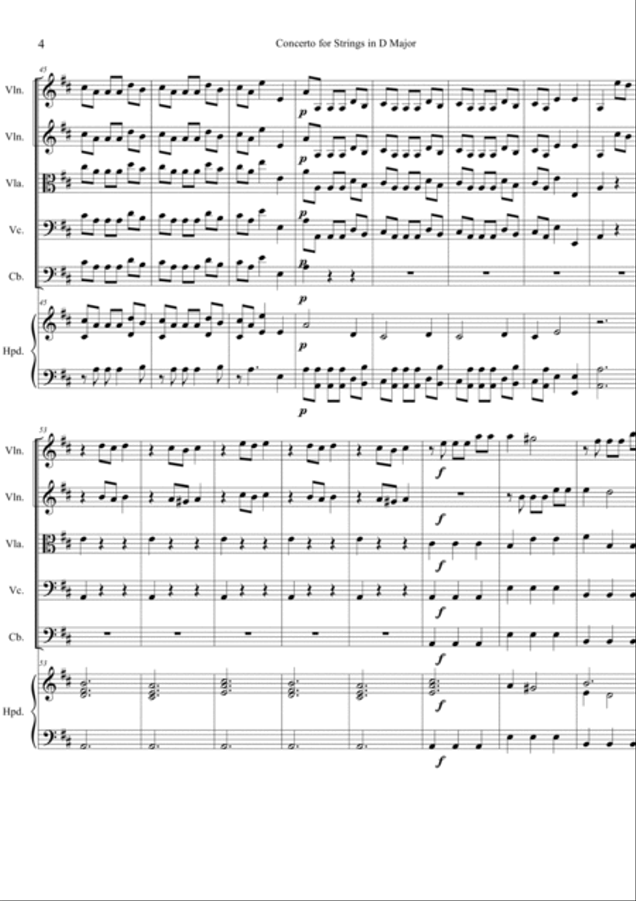 Concerto for Strings in D Major RV 121 Chamber Orchestra scores gallery preview page 5