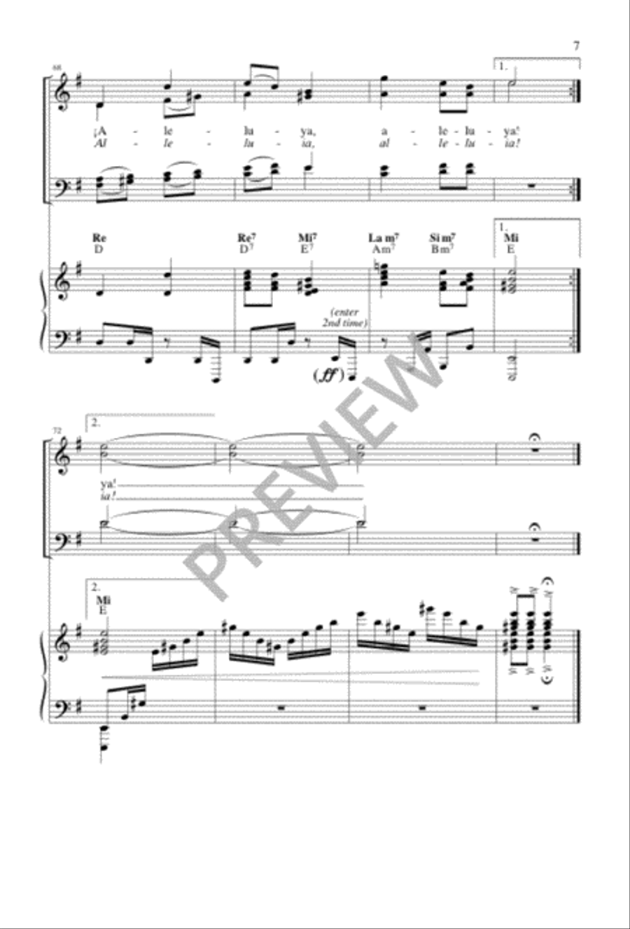 El cielo canta alegría / Heaven Is Singing for Joy 4-Part scores gallery preview page 7