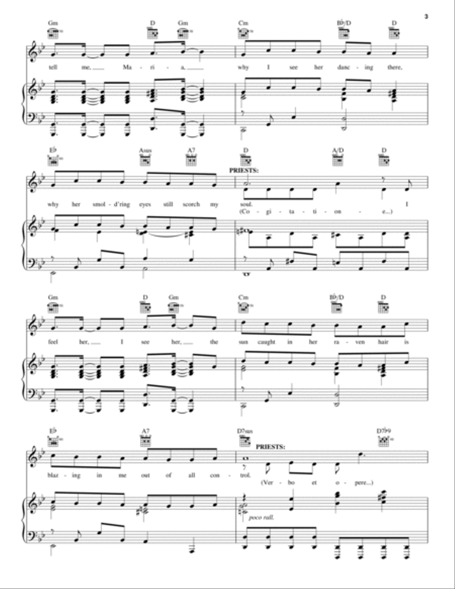 Hellfire (from The Hunchback Of Notre Dame) Piano, Vocal, Guitar scores gallery preview page 3