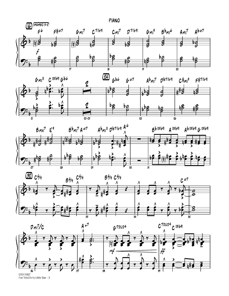 I've Told Ev'ry Little Star - Piano Jazz Ensemble scores gallery preview page 3