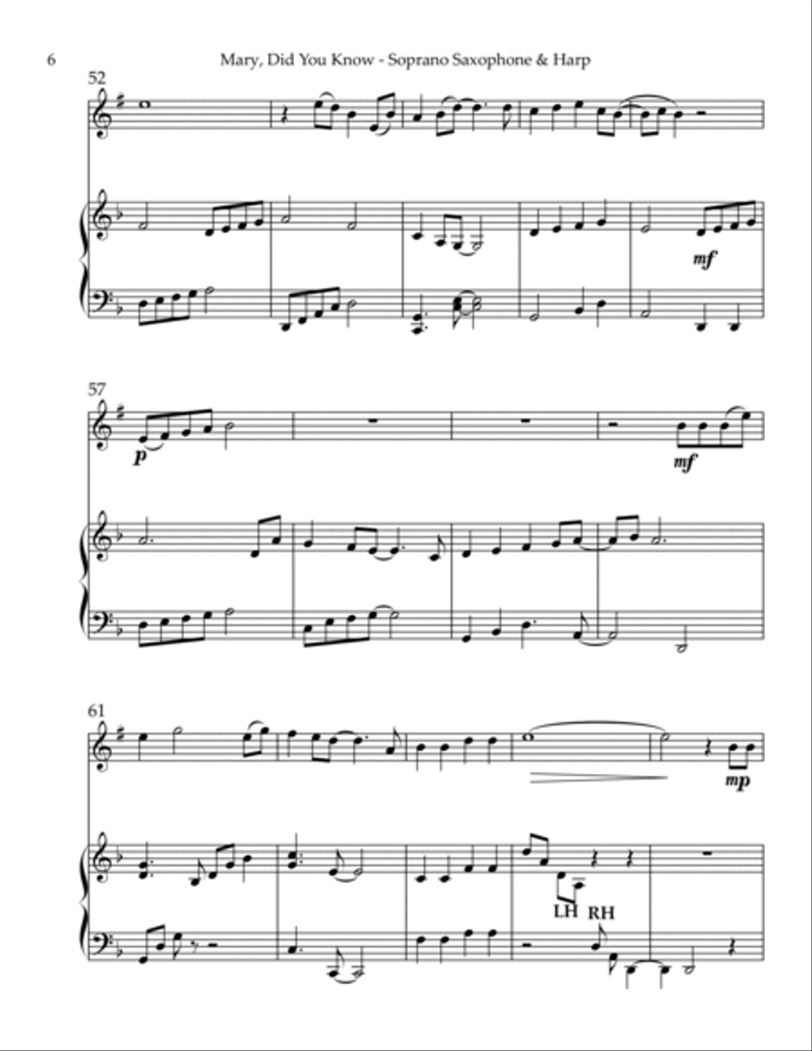 Mary, Did You Know? Soprano Saxophone scores gallery preview page 6