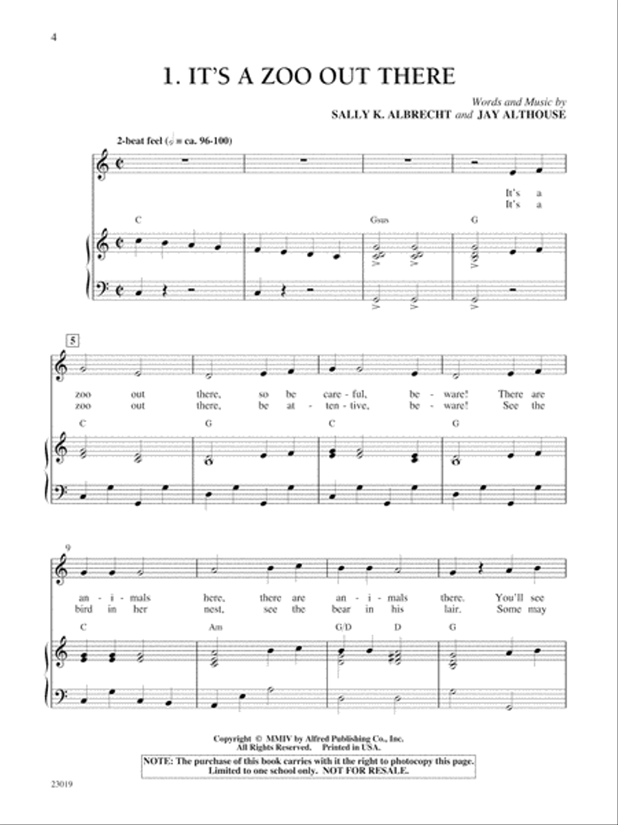 It's a Zoo Out There! Animals A to Z Unison Choir scores gallery preview page 3