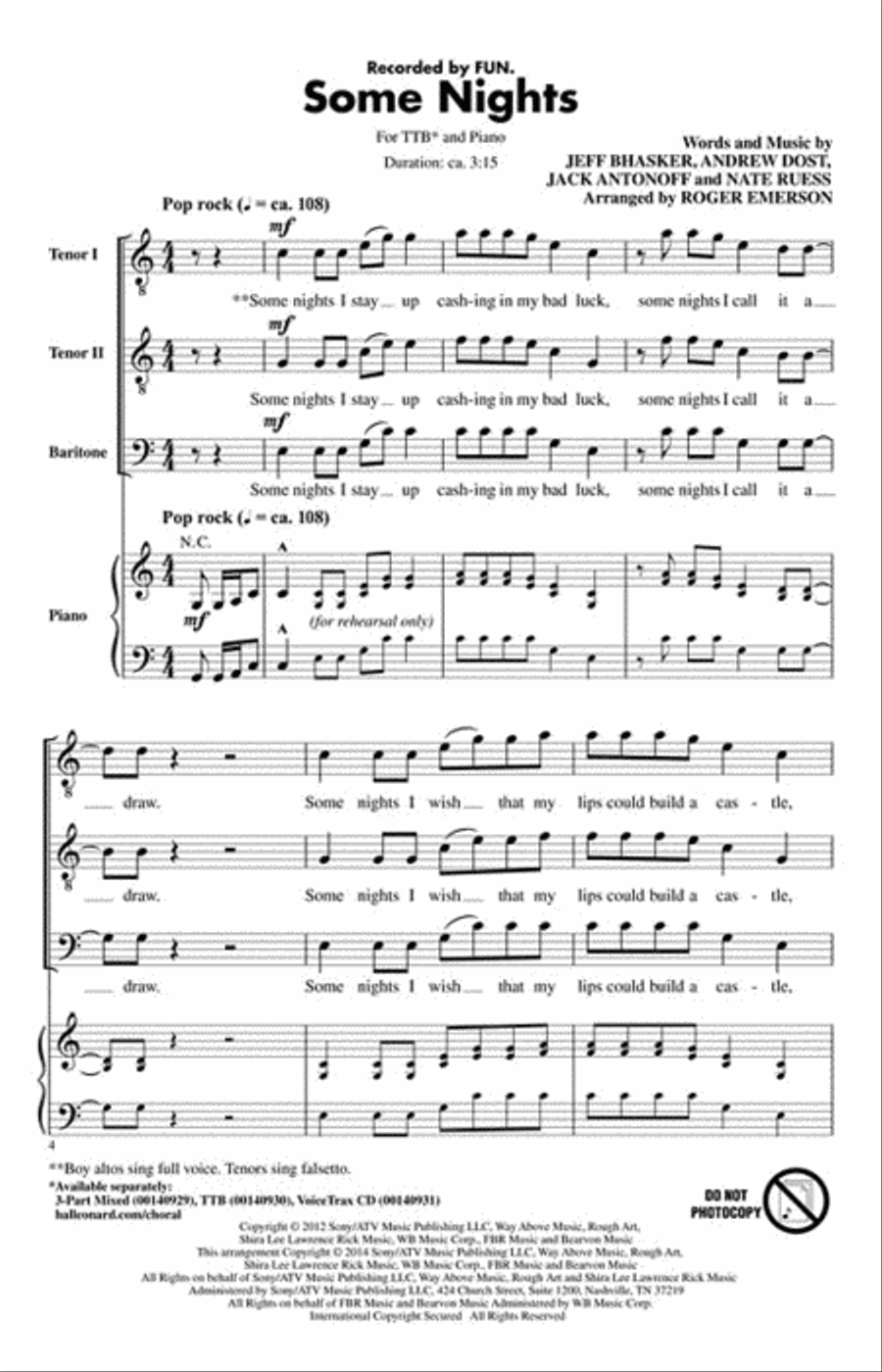 Some Nights TTB scores gallery preview page 2