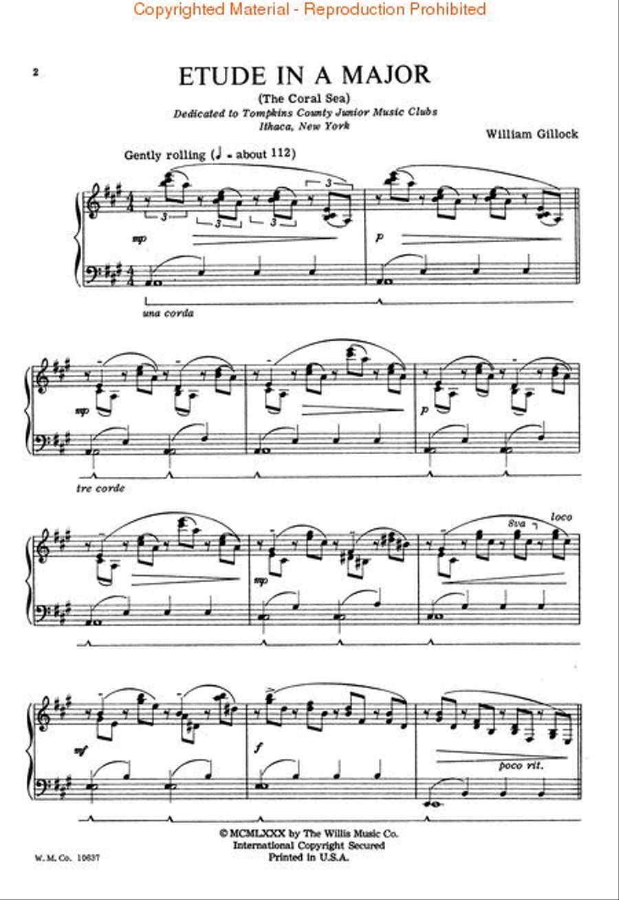 Etude in A Major (Coral Sea) Piano Method scores gallery preview page 2