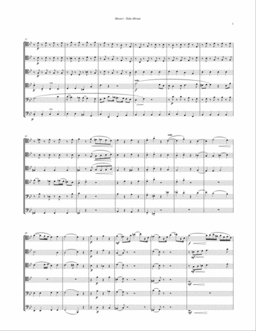 Tuba Mirum from Requiem for 6-part Trombone Ensemble Trombone scores gallery preview page 4