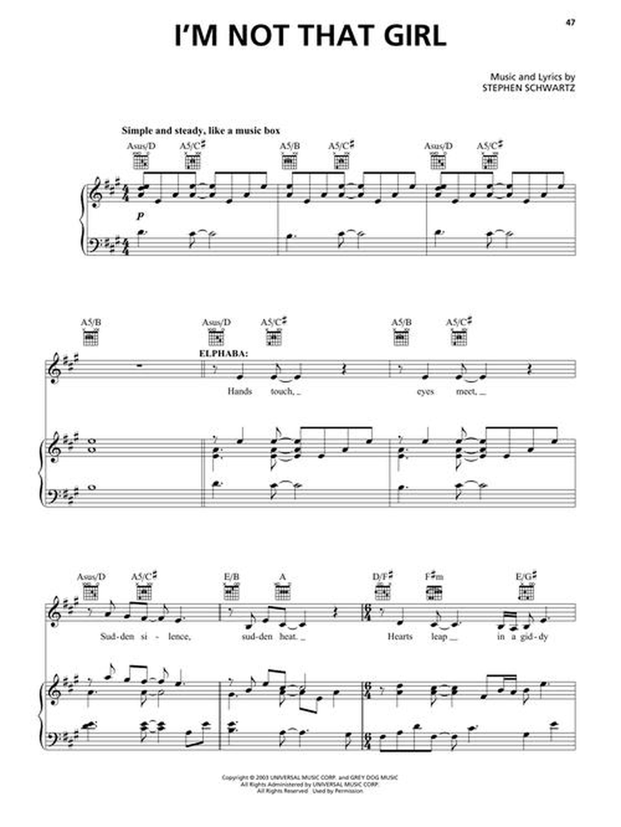 Wicked Piano, Vocal scores gallery preview page 6