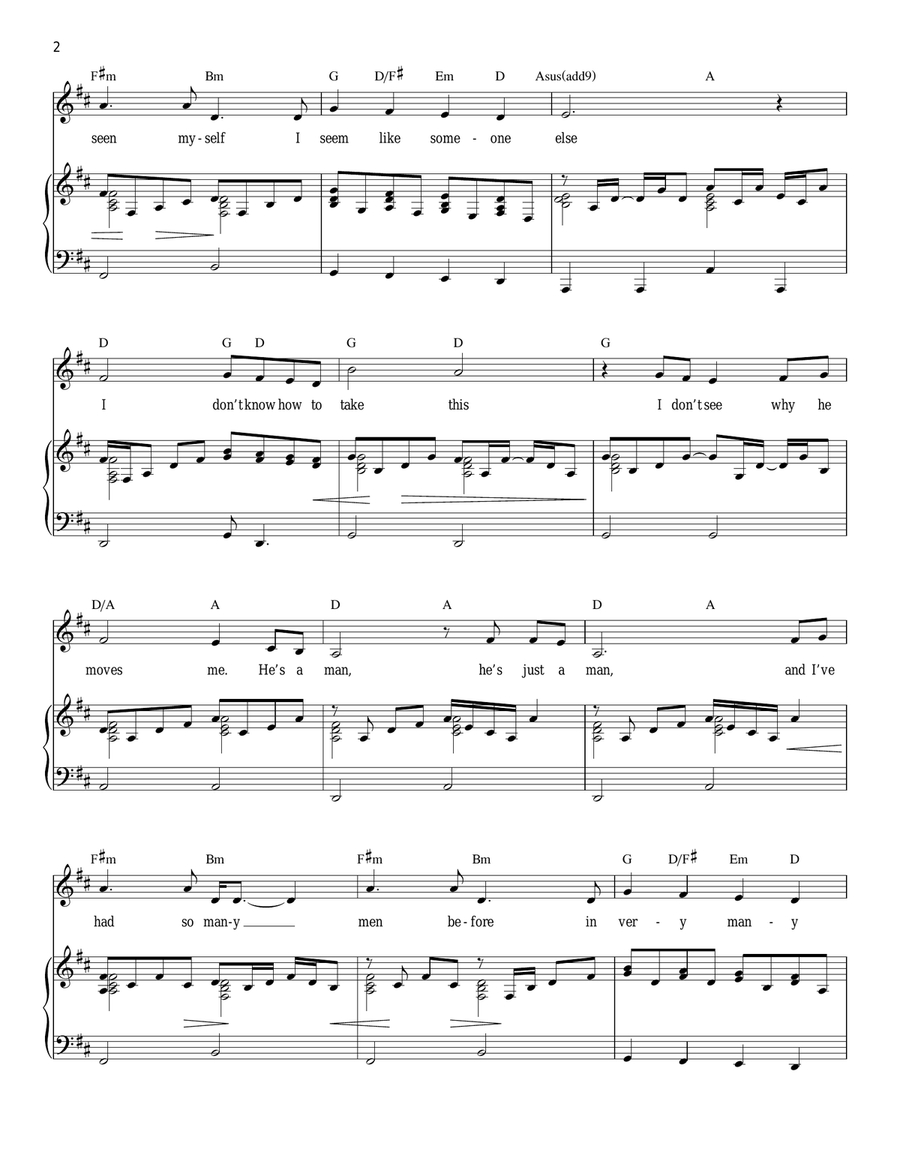 I Don't Know How To Love Him Piano, Vocal scores gallery preview page 2