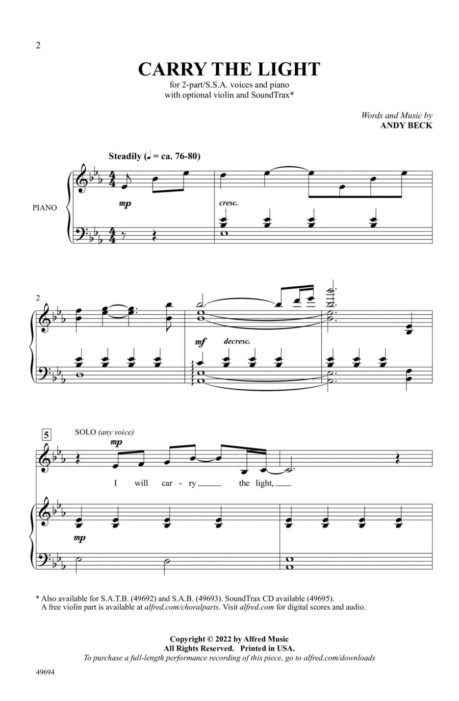Carry the Light Choir scores gallery preview page 1