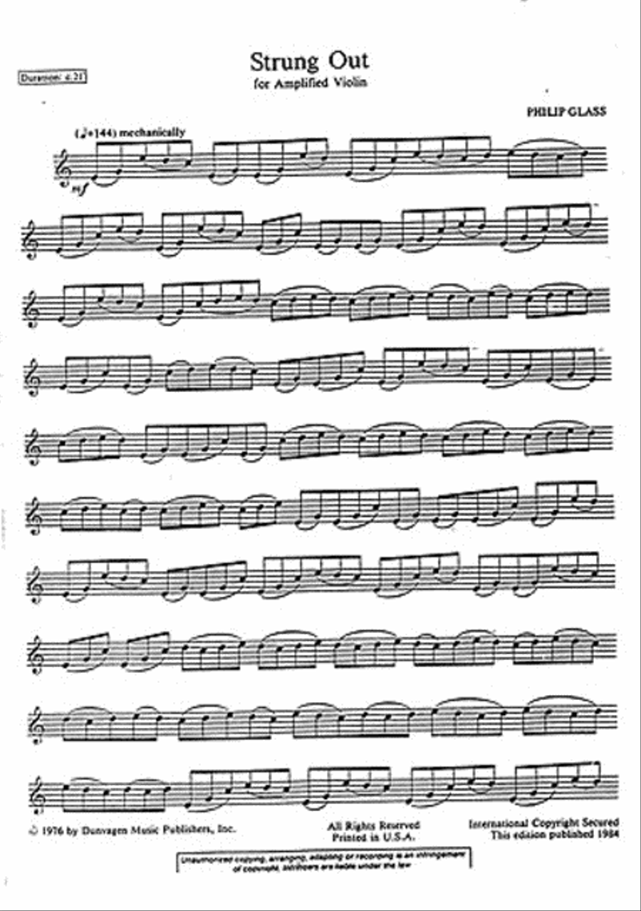 Strung Out (Amplified Violin) Violin Solo scores gallery preview page 1