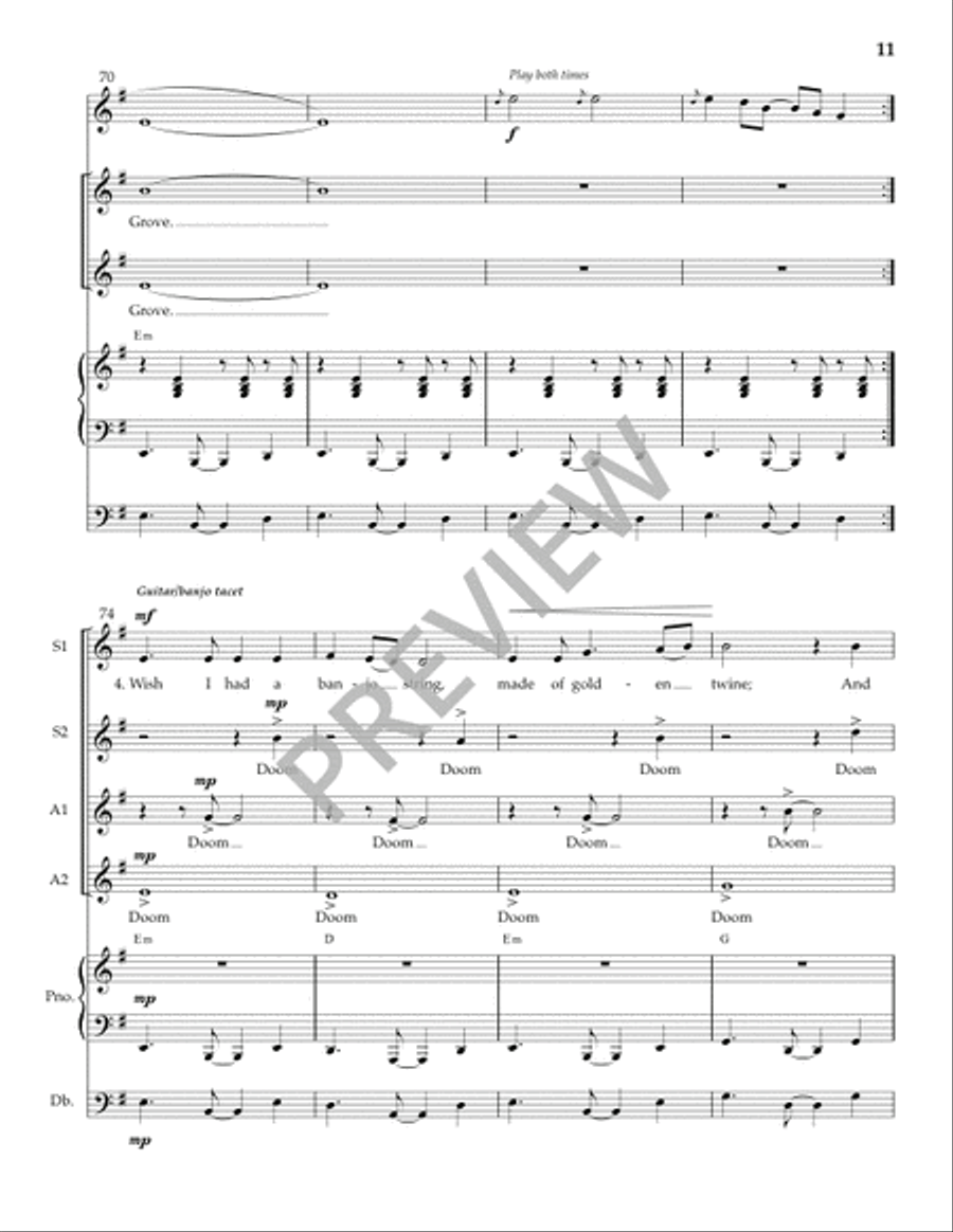 Shady Grove (Full Score and Parts) SSA scores gallery preview page 12