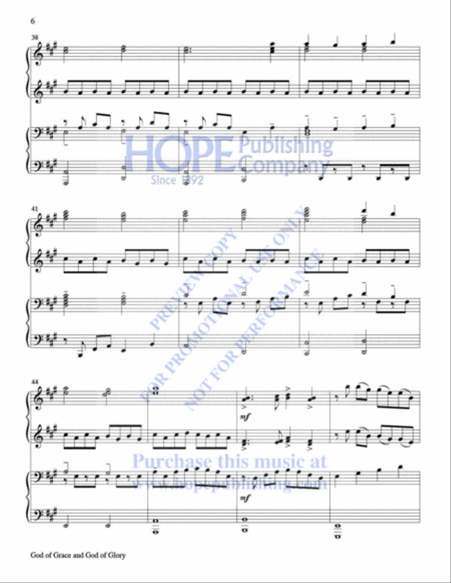 Glory to God: Hymn Settings for 4-Hand Piano Piano Accompaniment scores gallery preview page 9