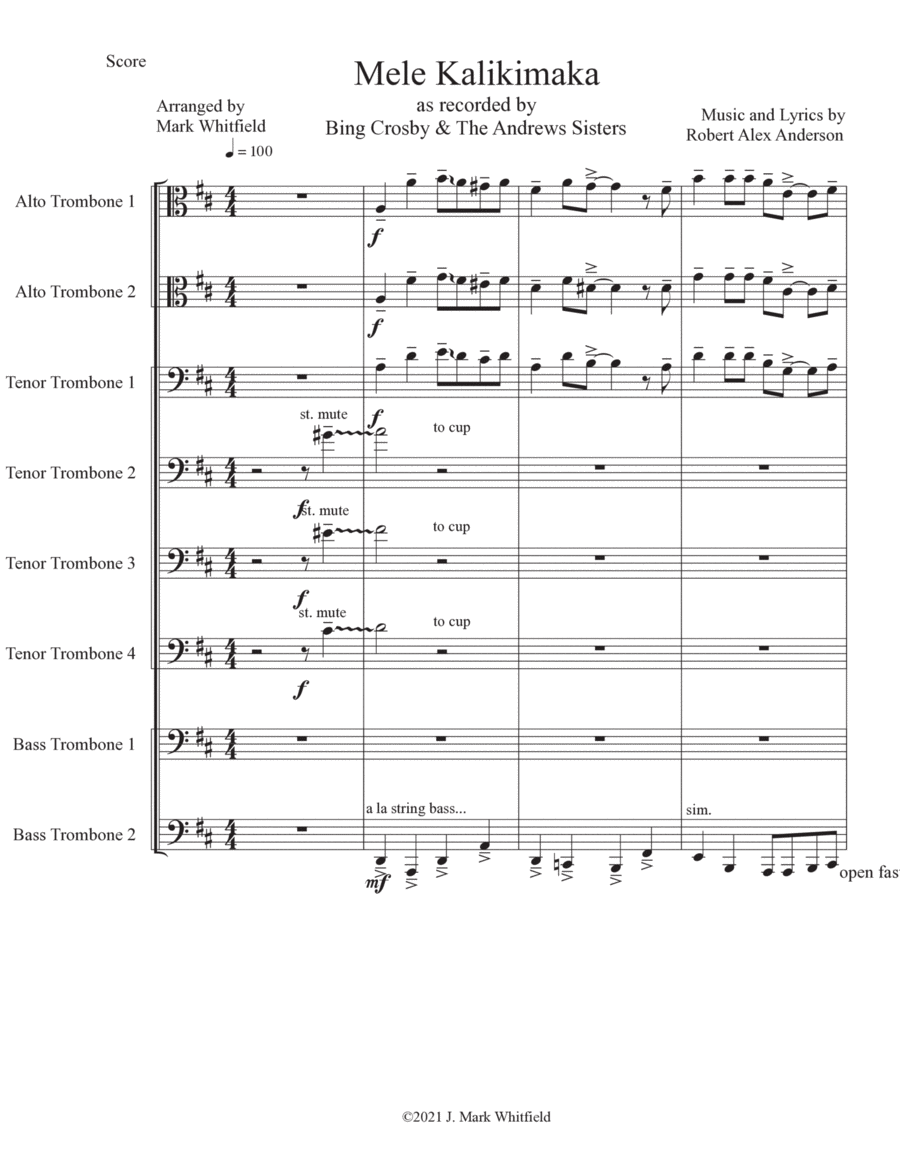 Mele Kalikimaka Mele Kalikimaka Brass Ensemble scores gallery preview page 1