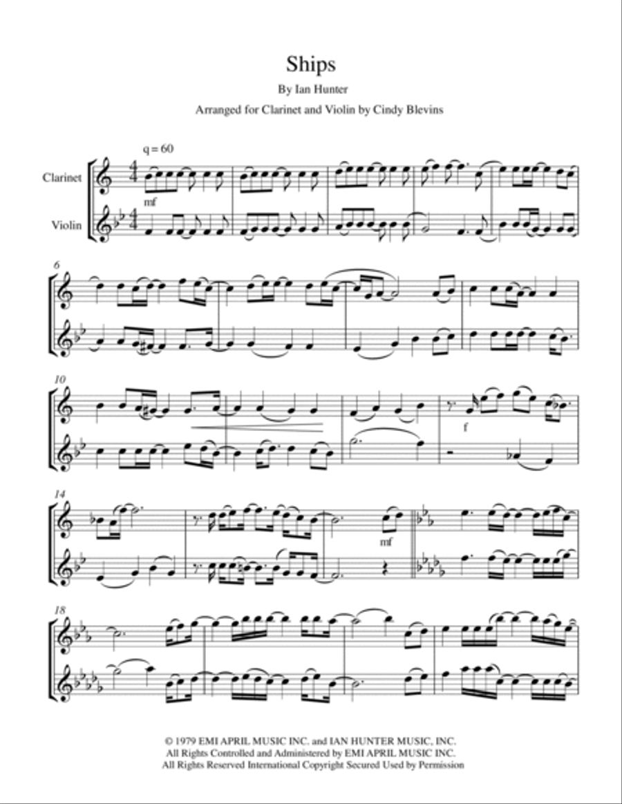 Ships Clarinet scores gallery preview page 6