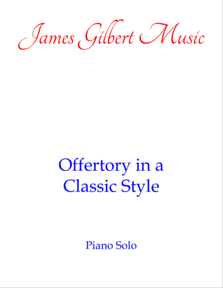 Offertory In A Classic Style Piano Solo scores gallery preview page 1