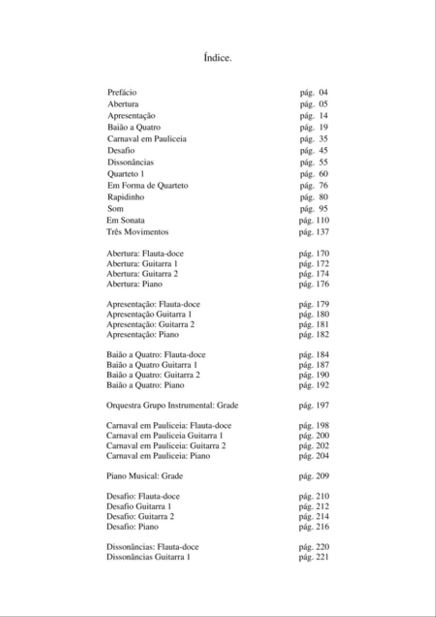 Quartetos: Flautas-doce, 2 Guitarras e Piano Small Ensemble scores gallery preview page 3