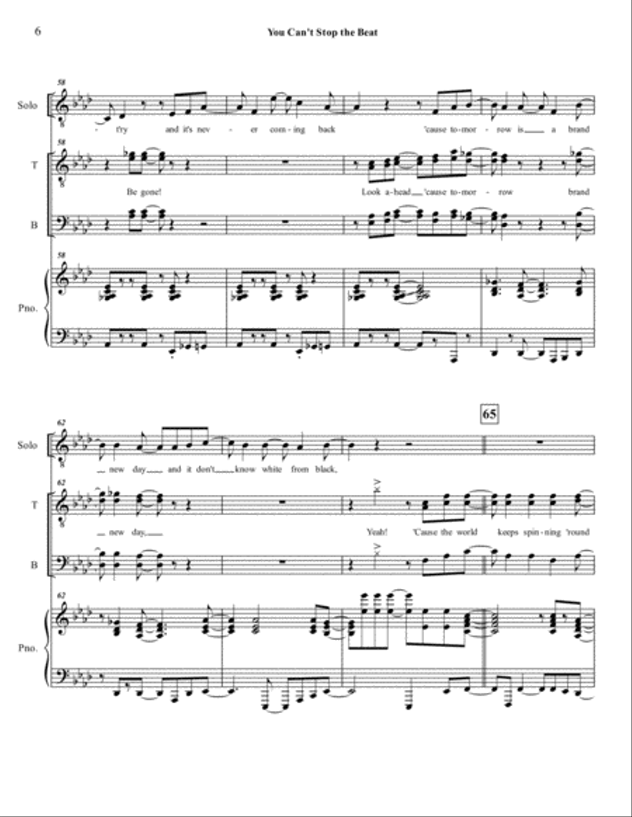 You Can't Stop The Beat TTBB scores gallery preview page 6