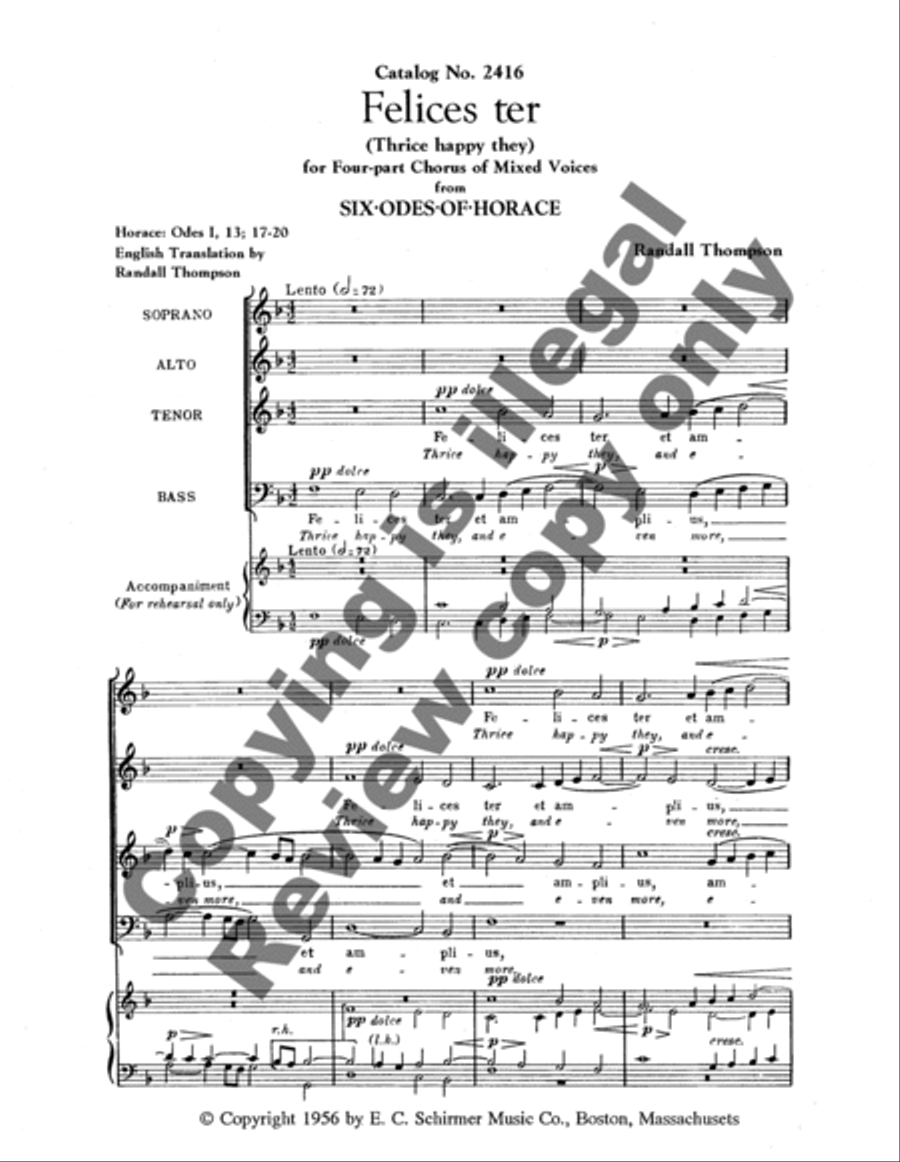 Felices ter (Thrice happy they) 4-Part scores gallery preview page 6