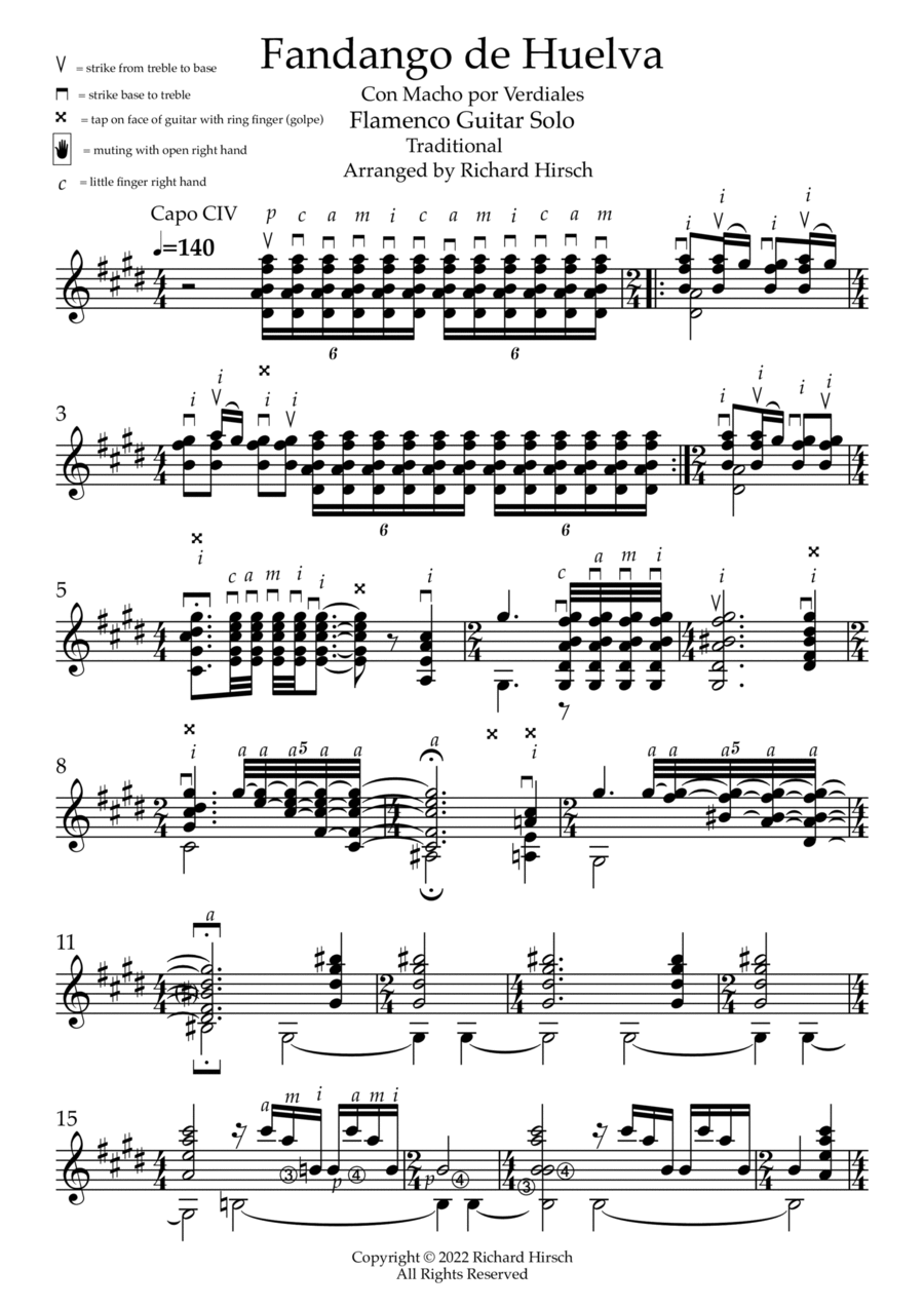 Fandango de Huelva Acoustic Guitar scores gallery preview page 1