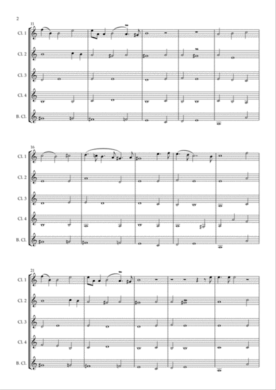 Dido's Lament arranged for Clarinet Quintet Clarinet Quintet scores gallery preview page 4