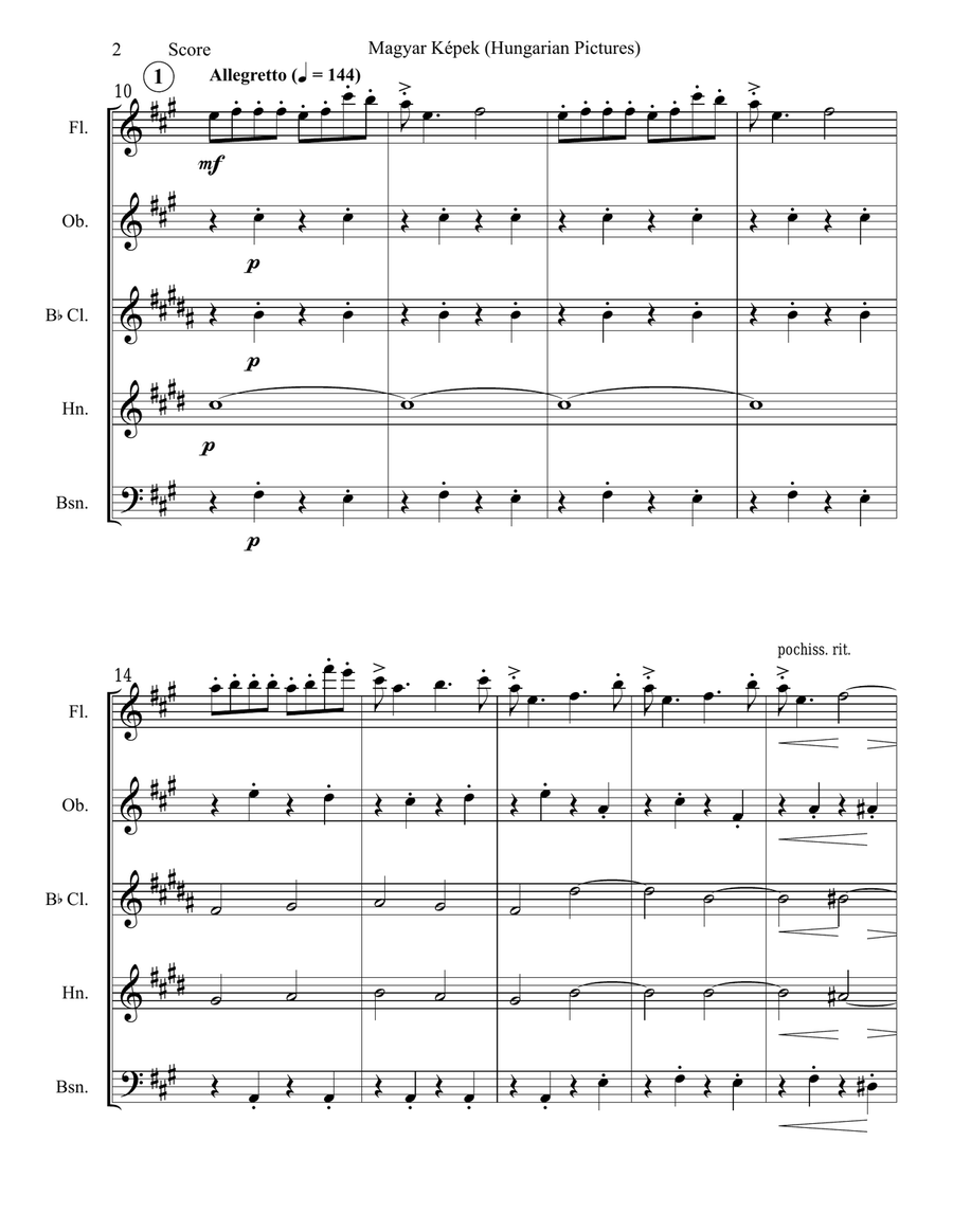 Magyar Kepek Woodwind Quintet scores gallery preview page 3