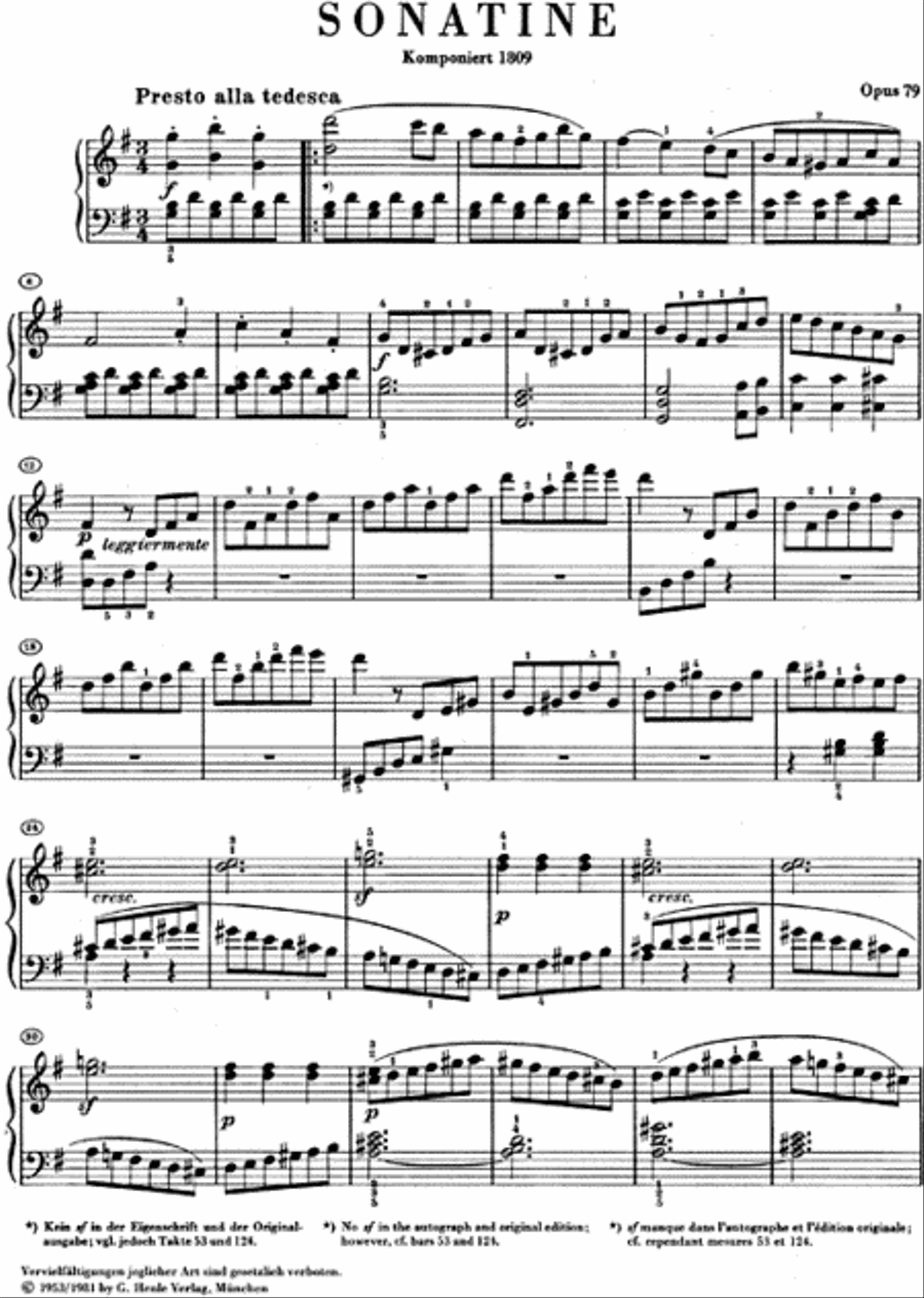 Piano Sonata (Sonatina) No. 25 in G Major Op. 79