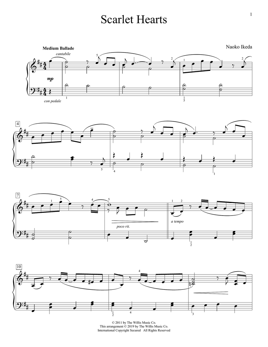 Scarlet Hearts Piano Method scores gallery preview page 1