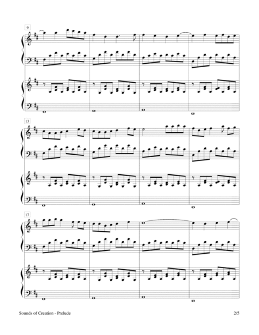Sounds of Creation - Prelude (Keyboard Duet; 2 Pianos, 4 Hands) Piano Method scores gallery preview page 5