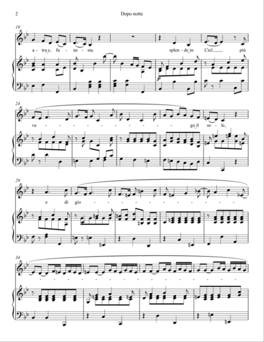 Dopo notte, atra e funesta (lower key) Voice Solo scores gallery preview page 3