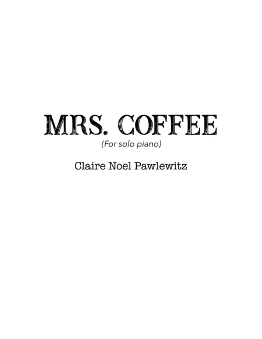 Mrs. Coffee for Solo Piano Piano Solo scores gallery preview page 1